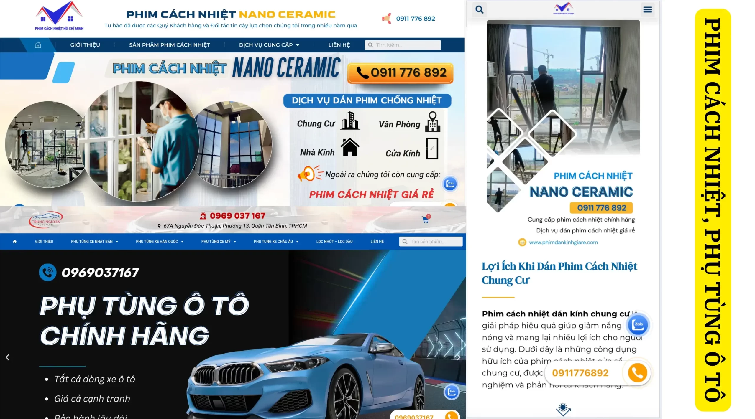 Mẫu website chuẩn SEO cho ngành điện máy, phụ tùng ô tô, thiết bị,...