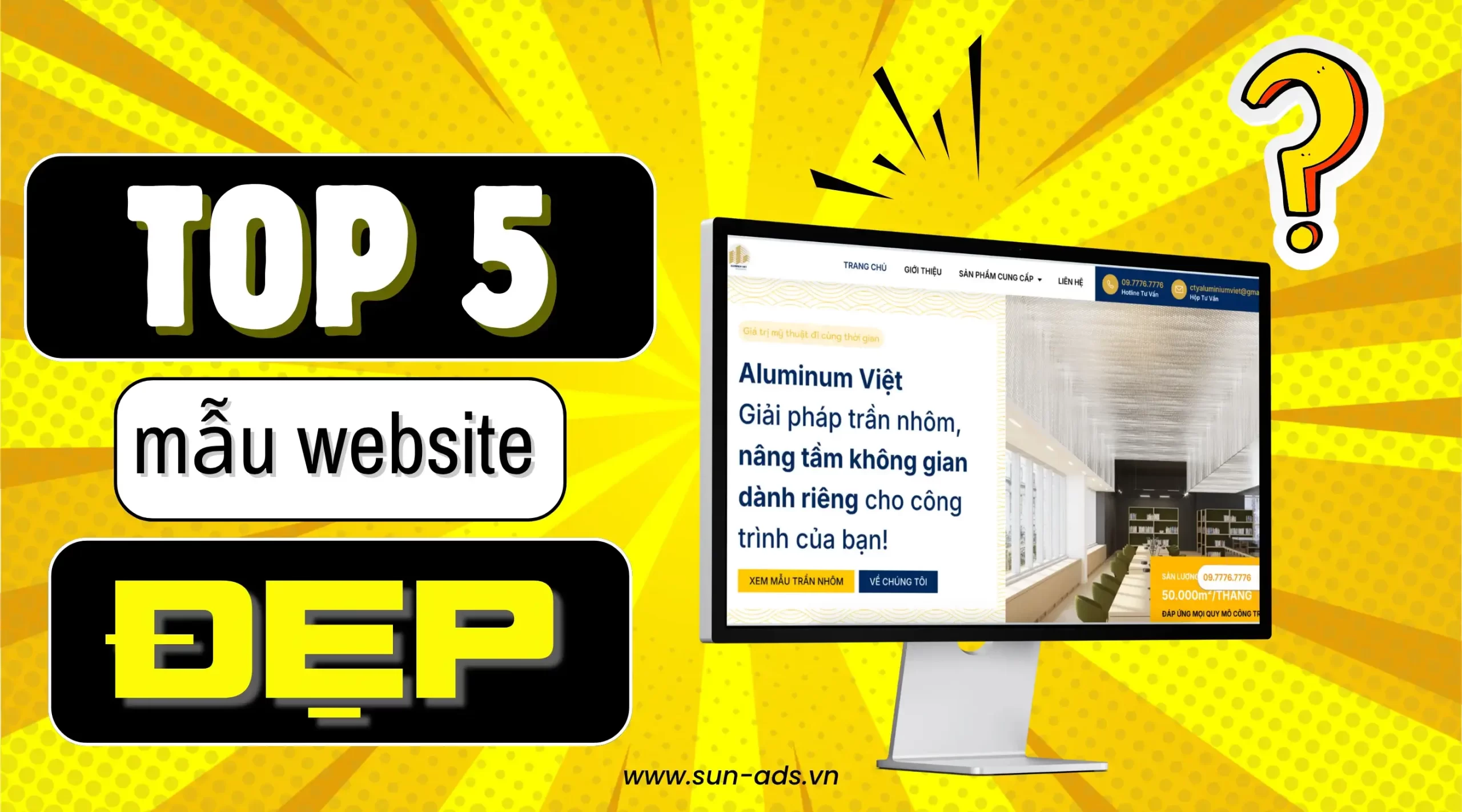 Top 5 mẫu website đẹp, tạo nhiều chuyển đổi tại SunAds